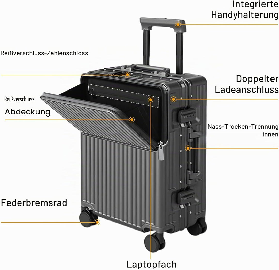 Reisekoffer, TSA-geprüft, Hartschale, Rahmen aus Aluminium, druckfest, für Gepäck von 50,8 / 61,4 /