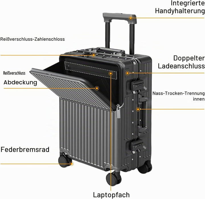 Reisekoffer, TSA-geprüft, Hartschale, Rahmen aus Aluminium, druckfest, für Gepäck von 50,8 / 61,4 /