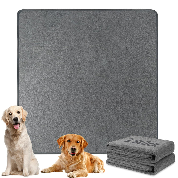 Waschbar Trainingspads für Hunde, 2 Stück 122cm x 122cm Wiederverwendbare Hundetrainingspads, rutsch