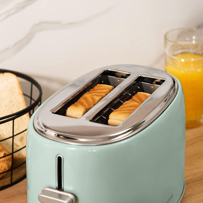 Cecotec Toast&Taste 1000 Retro Double Blue Toaster 2 Scheiben, 980 W, 2 breite Schlitze 3,8 cm und k