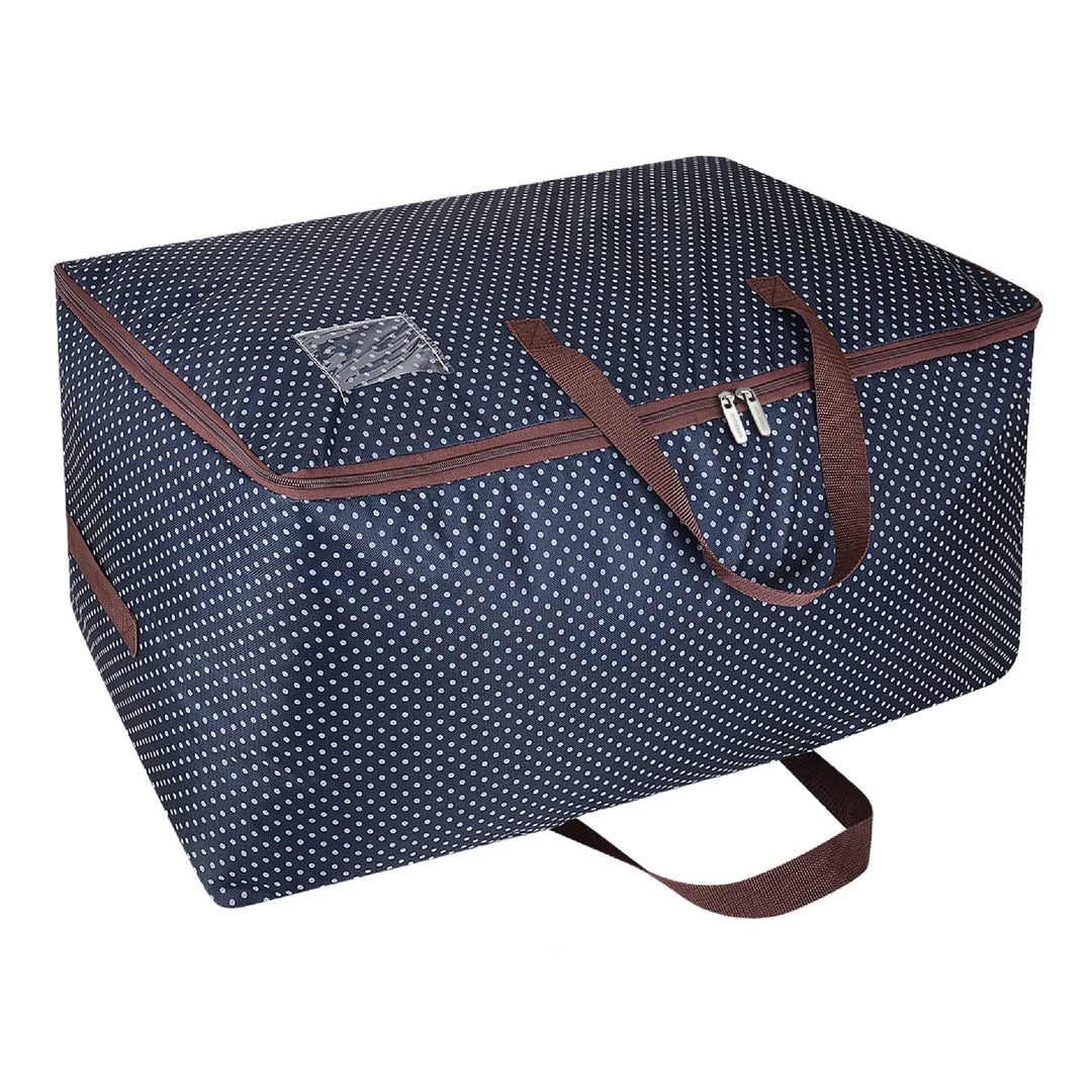 DOKEHOM 105L Large Underbed Clothes Storage Bag with Zip, Moisture Proof (Blue) Blau 105L, Blau 105L