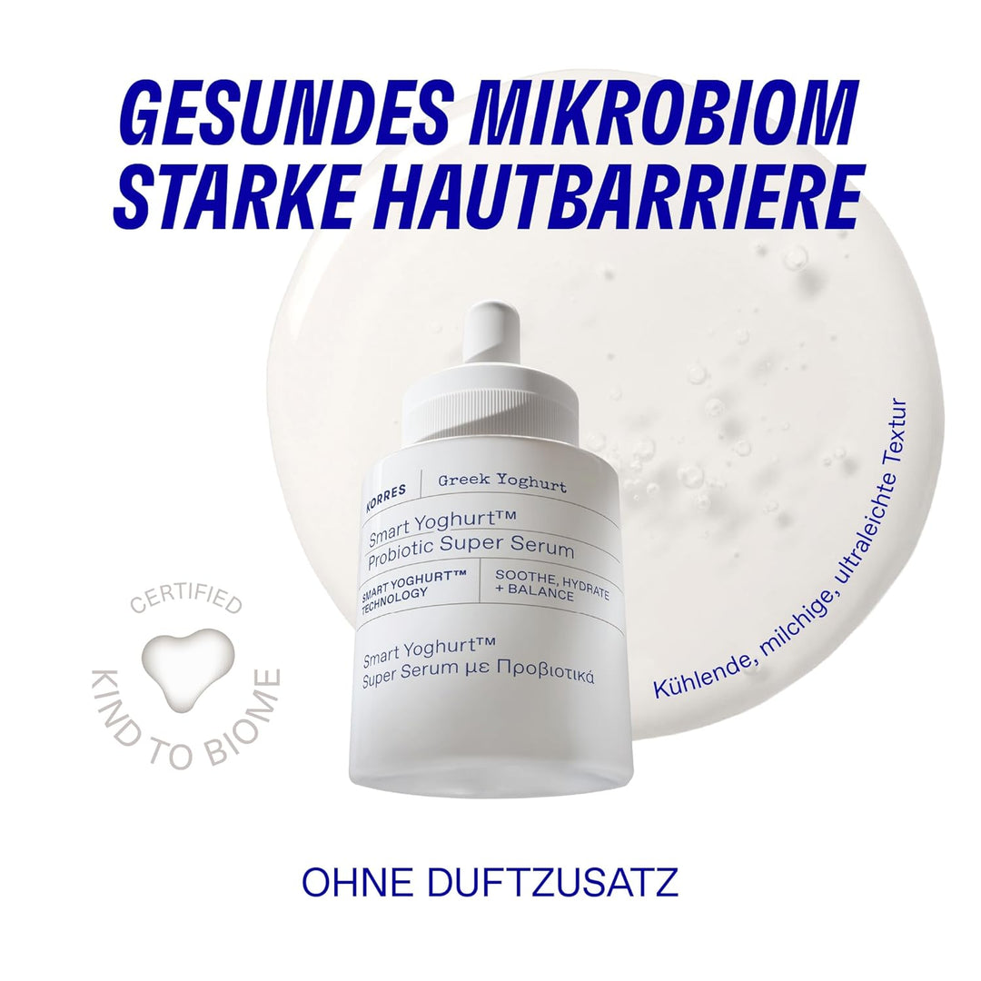 KORRES GREEK YOGHURT Nährendes probiotisches Serum für das Gesicht, beruhigende Pflege für gerötete