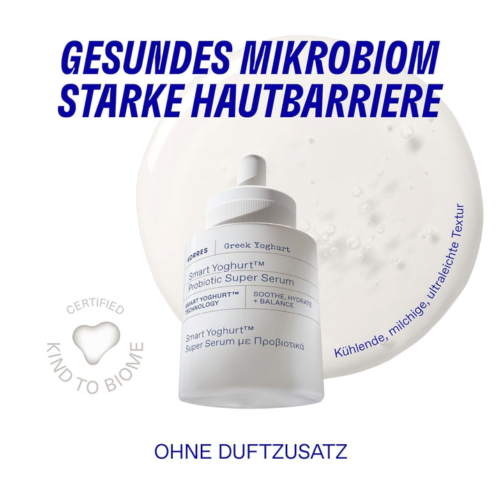 KORRES GREEK YOGHURT Nährendes probiotisches Serum für das Gesicht, beruhigende Pflege für gerötete