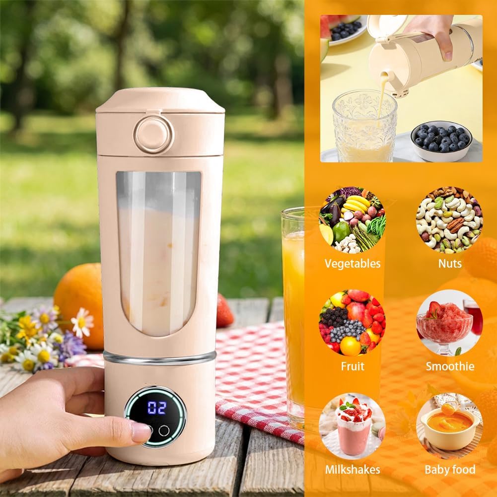 Tragbarer Mixer Smoothie Maker, Mixer to go 700 ml, Typ-C Wiederaufladbar, Becher mit Auslaufsichere