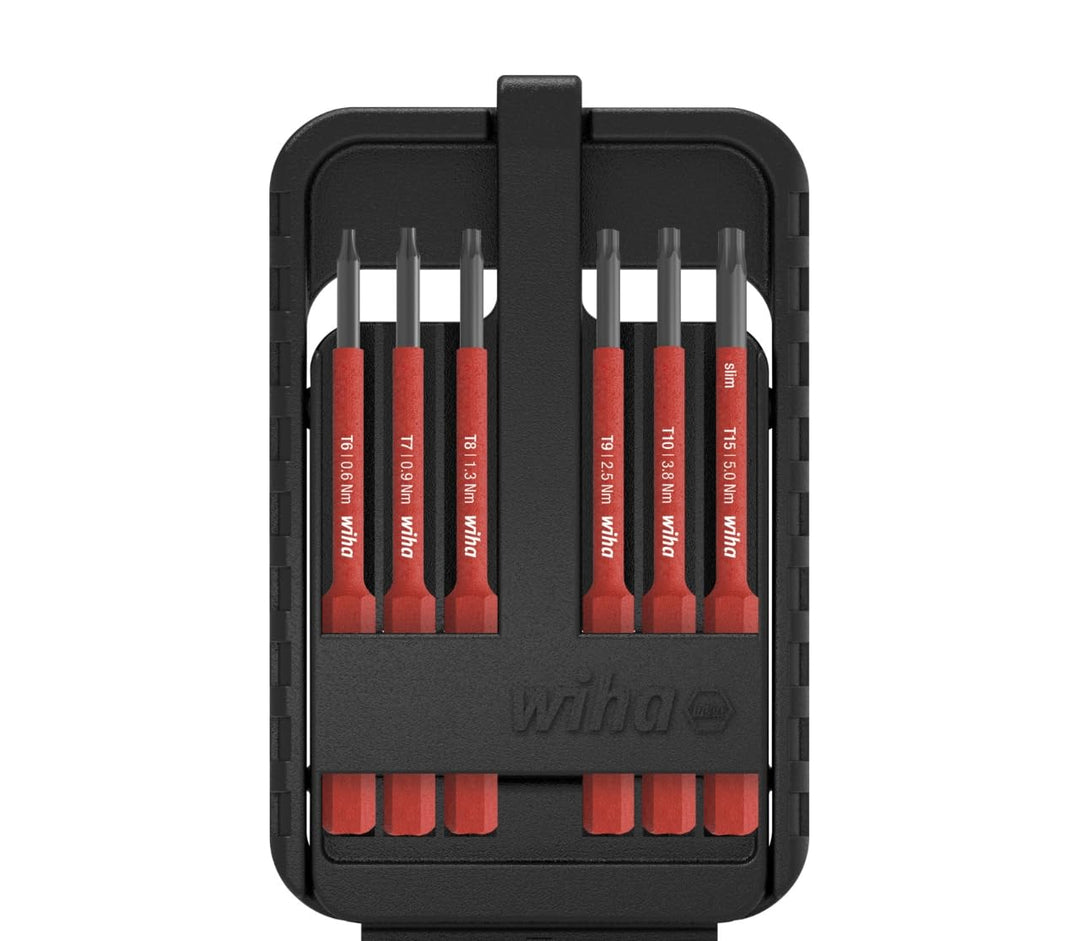 Wiha 43154 electricTORX 6-TLG. in slimBit-Box Bit Set Rot Torx (6-15), 6tlg., Torx (6-15), 6tlg.