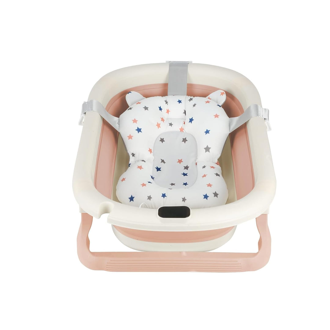 Flexible Babybadewanne mit Temperaturanzeige, Duschkissen, Duschstecker, rutschfeste Füsse, faltbare