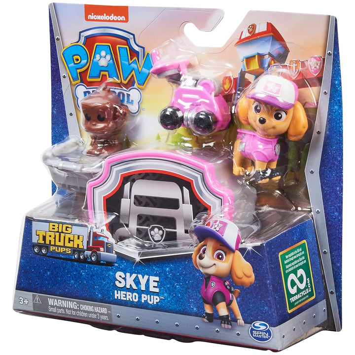 PAW PATROL 6065252, Big Truck Pups, Skye Action-Figur mit Rettungsdrohne zum Anheften, Kabine als Ha