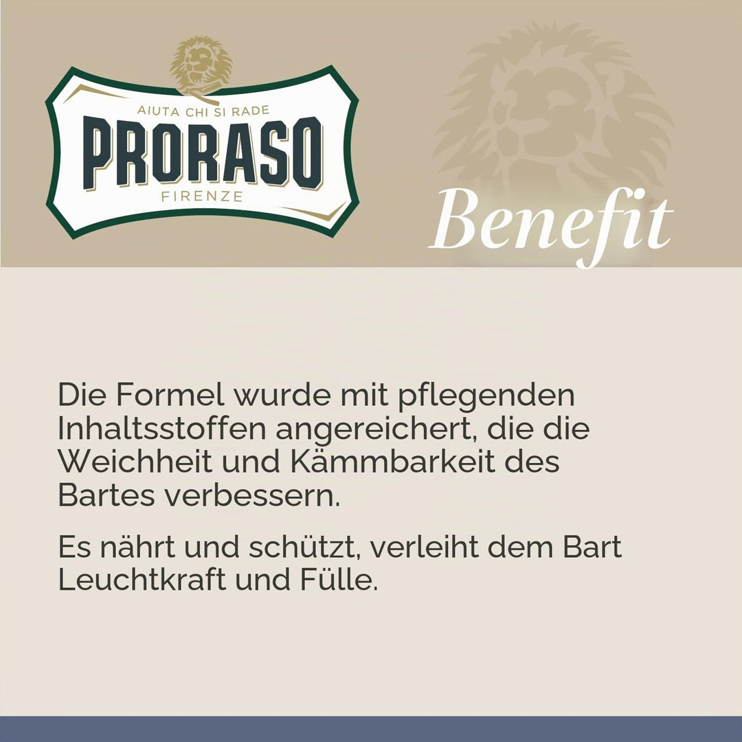 Proraso Beard Balm Azur Lime, 100 ml, duftender Bart Balsam schützt und pflegt den Bart und hilft, J