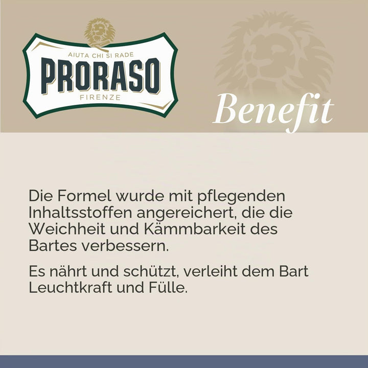 Proraso Beard Balm Azur Lime, 100 ml, duftender Bart Balsam schützt und pflegt den Bart und hilft, J