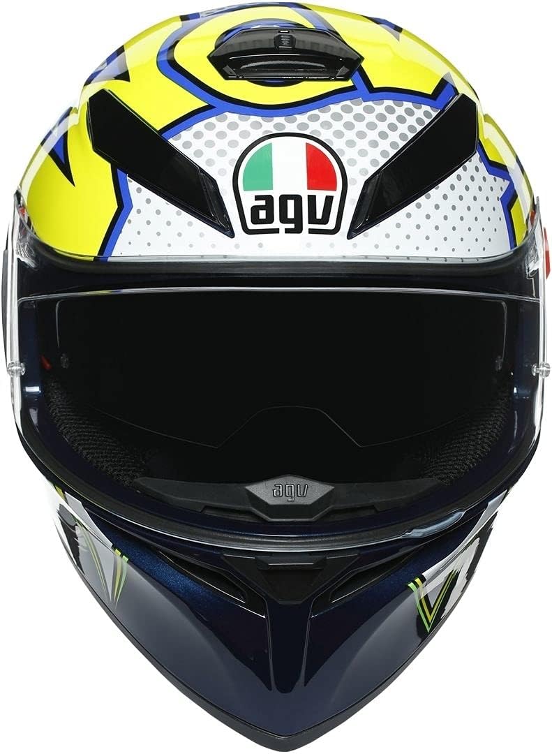 AGV Unisex-Adult K3 Sv E2205 Multi Mplk Motorrad Helm S BLUE/WH/YELLOW FL, S BLUE/WH/YELLOW FL