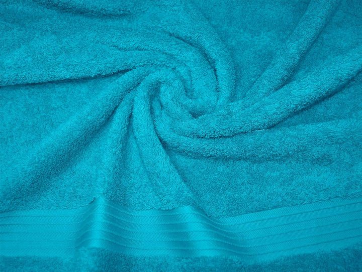 Lashuma Badehandtuch 100x150 Bestickt mit Monogramm, Handtuch Blau - Aquamarin, Serie: Linz 100 x 15
