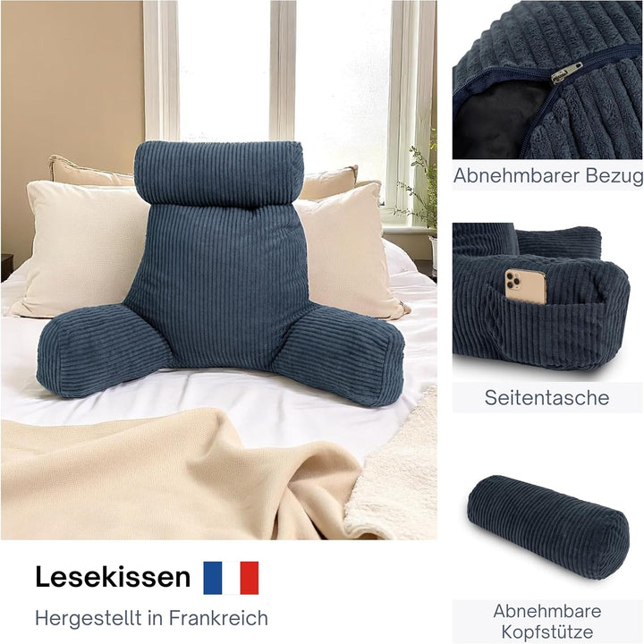 bananair – Lesekissen für Bett und Sofa aus Cord – Abnehmbare, Maschinenwaschbare Hülle – Weich & Ko