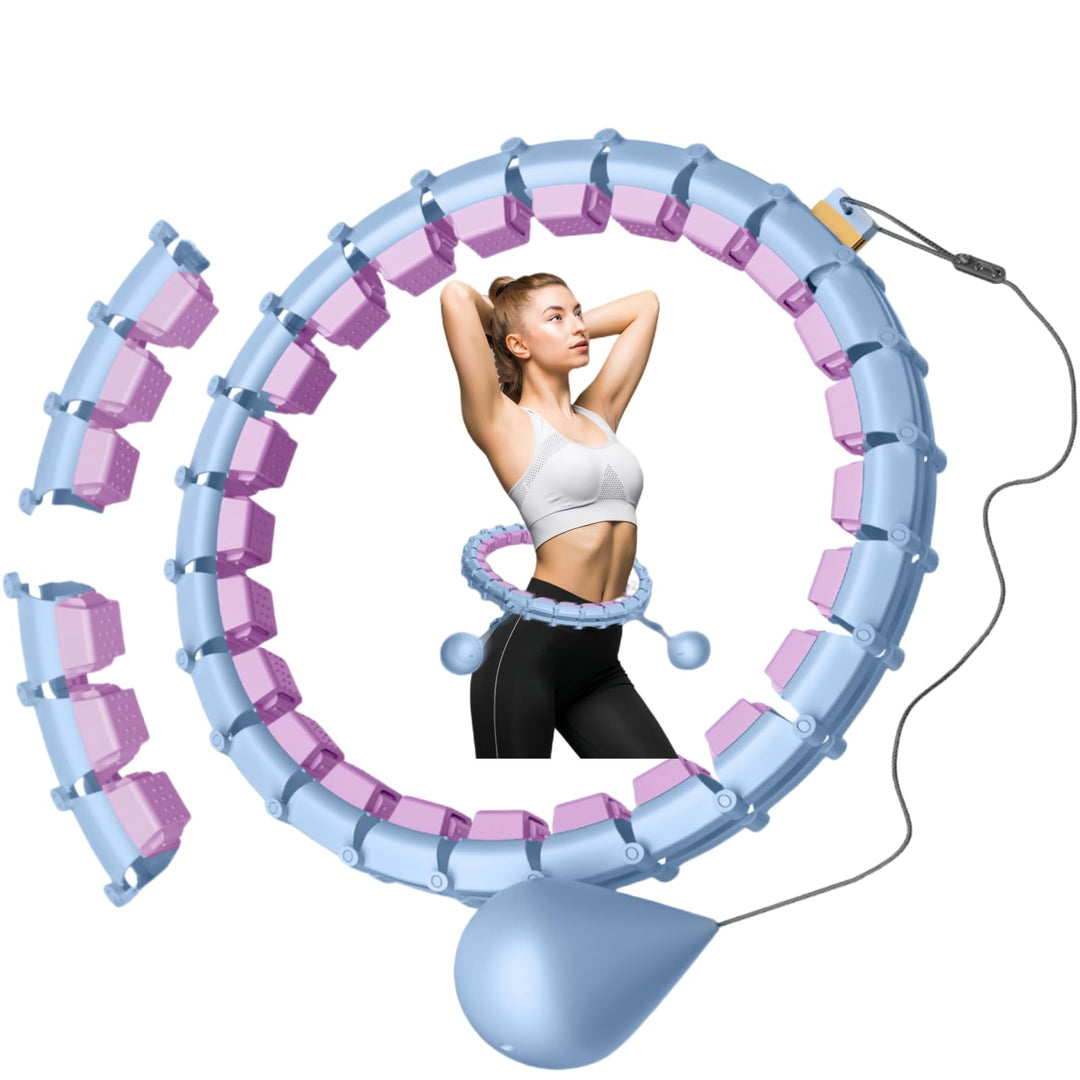 Smart Hoop Reifen Erwachsene mit Gewicht Kugel，32 Knoten Umfang (57-165cm) Abgebauter Fitnessreifenl