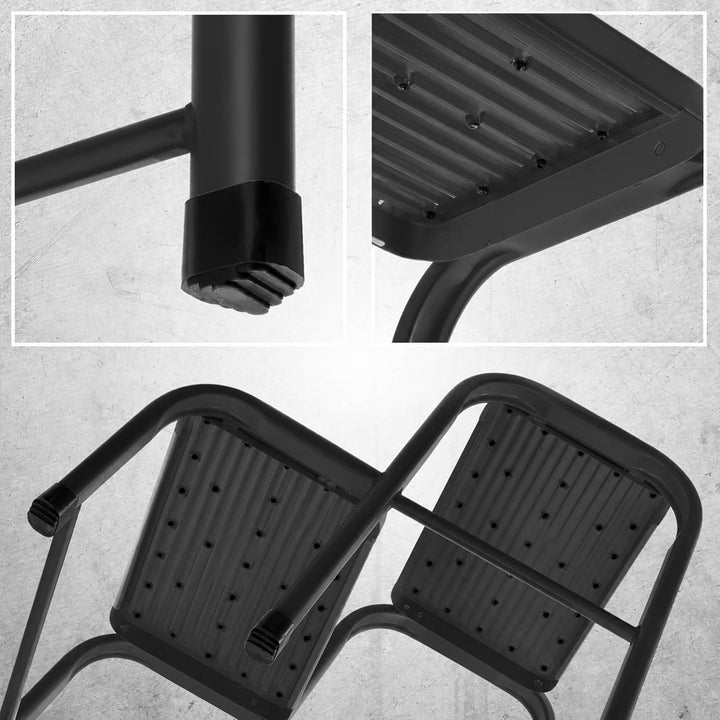 KADAX Tritthocker 2-stufig aus Aluminium, rutschfeste Stufen, stabil bis 150 kg, Klapptritt/Haushalt