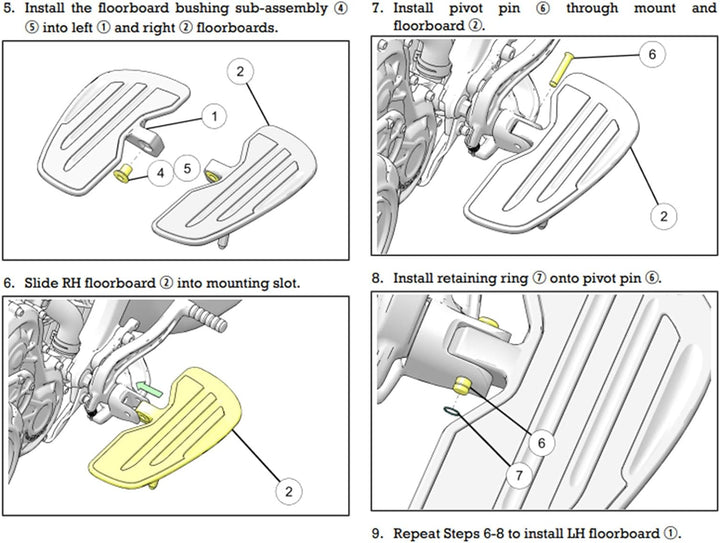 Qiilu Fussrasten für Motorräder Aluminium Front Rider Trittbretter Fussrasten Trittbrett Fit für Ind