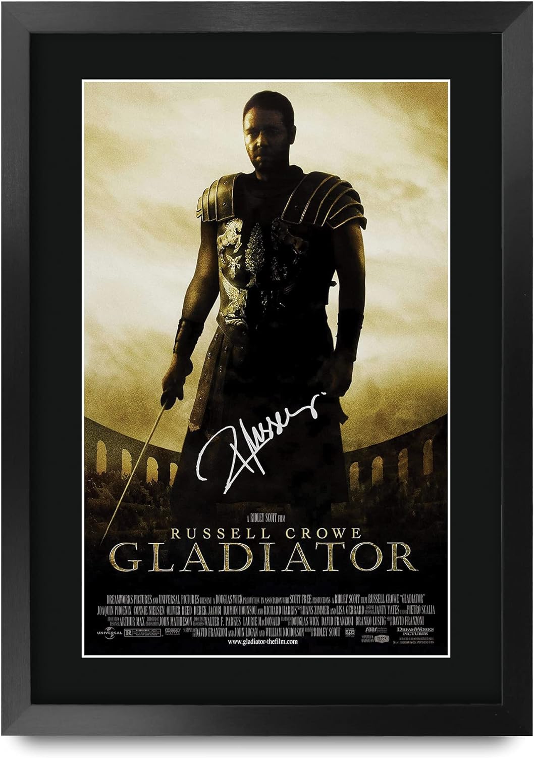 HWC Trading Gladiator A3 Gerahmte Signiert Gedruckt Autogramme Bild Druck-Fotoanzeige Geschenk Für R