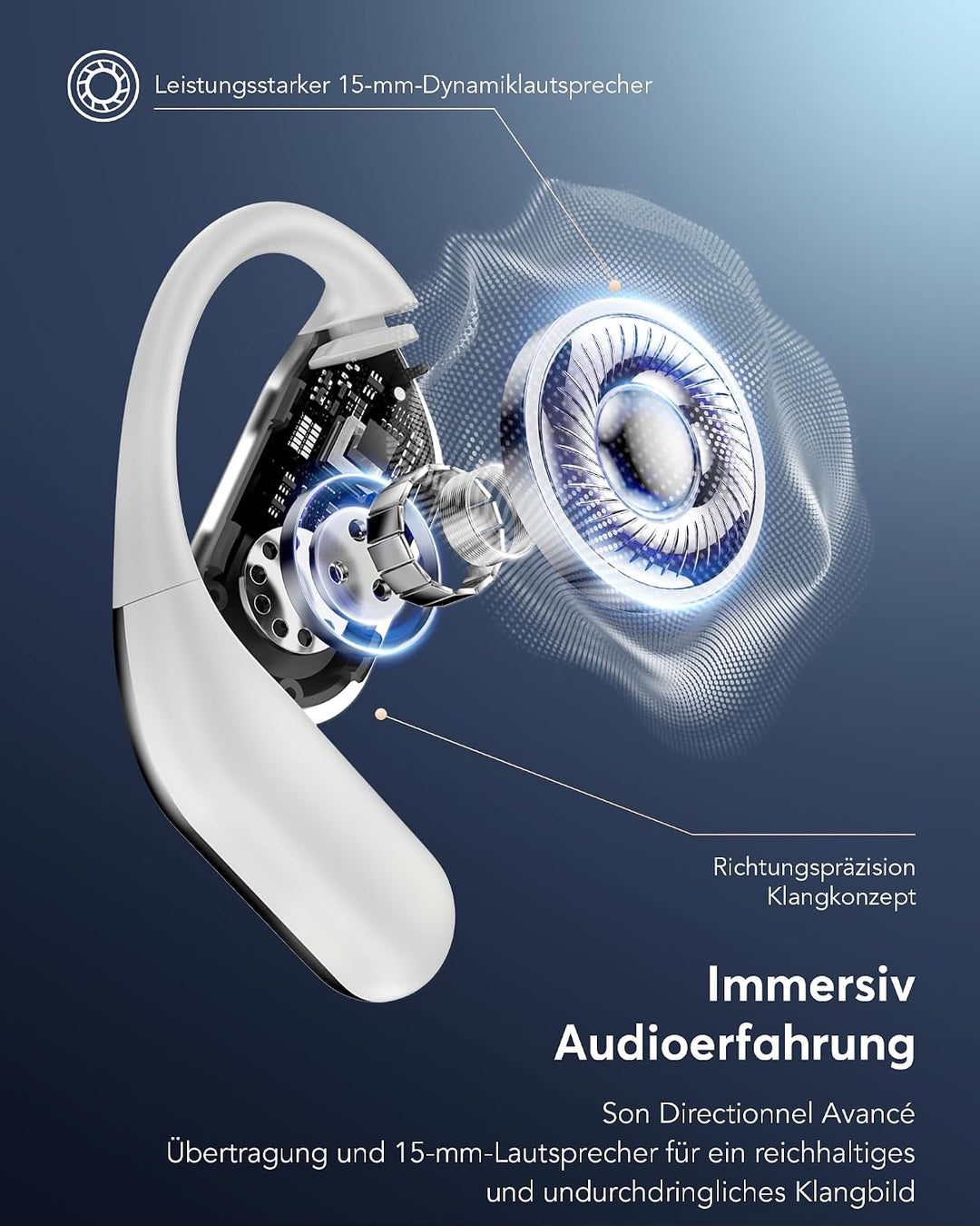 Real-Time AI Translation Earbuds, 198 Language Translator Earbuds, German-English Translator, AI Übe