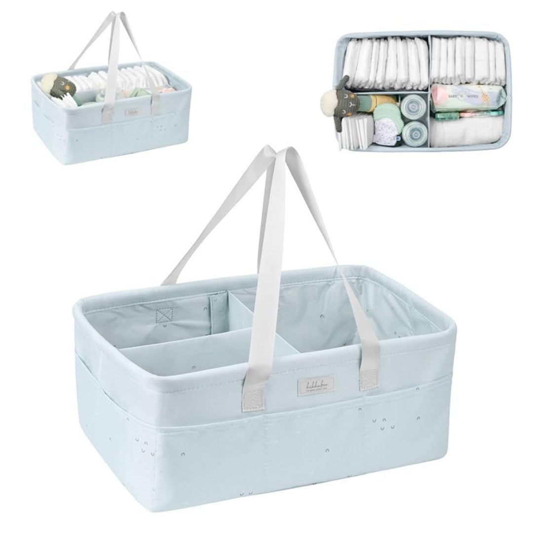 Kikkaboo Wickeltasche, Korb, Windelorganizer faltbar Griffe abnehmbare Trennwand, Farbe:hellblau, He