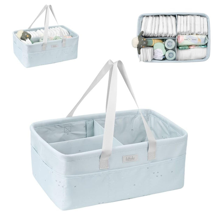 Kikkaboo Wickeltasche, Korb, Windelorganizer faltbar Griffe abnehmbare Trennwand, Farbe:hellblau, He