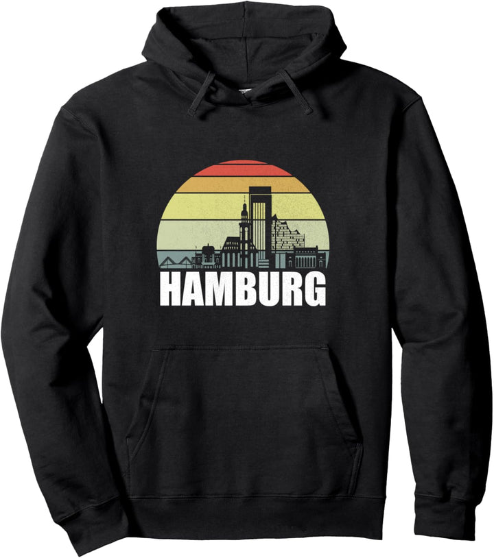 Hamburg Skyline Stadt Vintage Retro Heimat Geschenk Pullover Hoodie