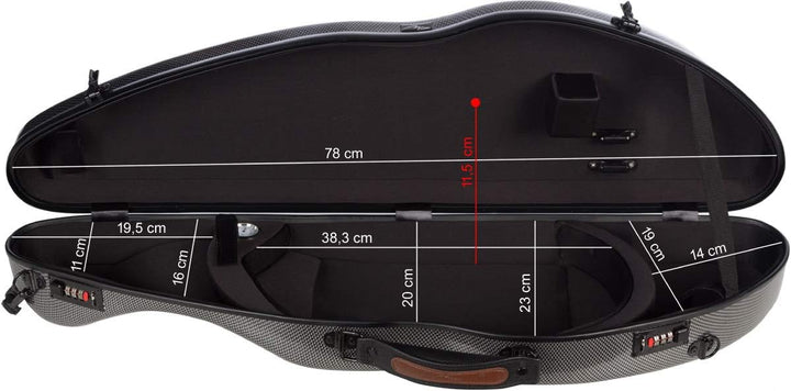 Geigenkoffer Glasfaser Safe Flight 4/4 carbon looking M-Case