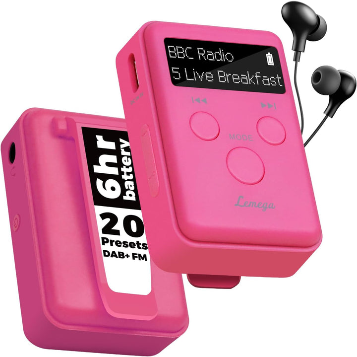 LEMEGA Mini GO Tragbare DAB-Radio für die Hosentasche,Digitales Taschenradio UKW,Radiowecker,Persönl