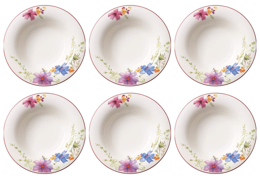 Villeroy &amp; Boch Mariefleur Basic Suppenteller 6er Set 23cm weiss bunt Porzellan