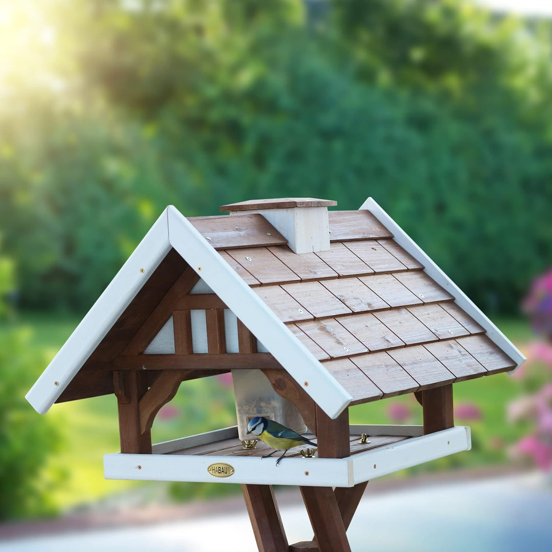 HABAU Vogelhaus Kanada 2", zerlegt, mit Futtersilo und Ständer, 55 x 48 x 37 cm