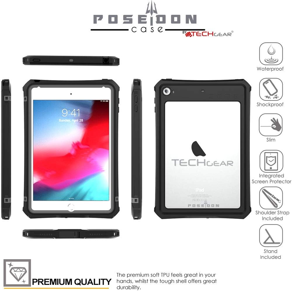 TECHGEAR wasserdichte Hülle für iPad Mini 2019 [5. Gen] iPad Mini 4 (Poseidon Case) Schlanke Robuste