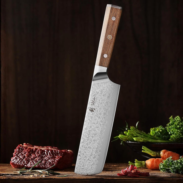 Wakoli Oribu Nakirimesser 18 cm extrem scharfe Klinge aus 67 Lagen I Damast Küchenmesser und Profi K