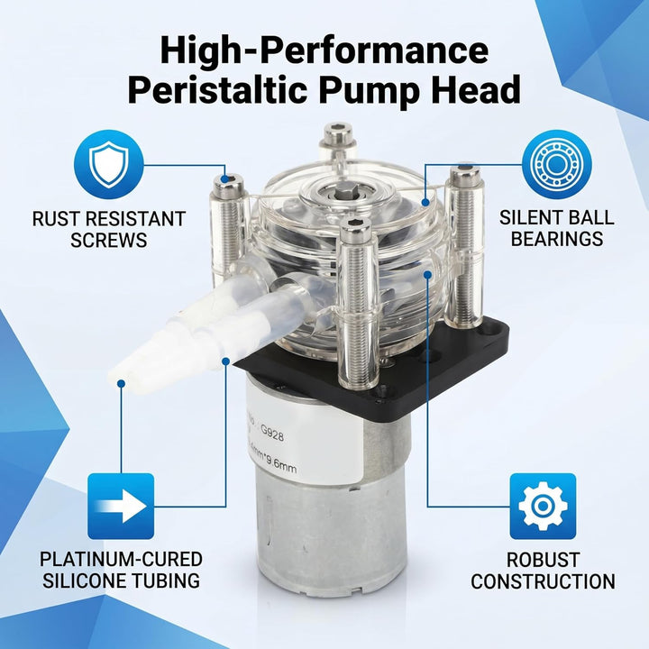 Fafeicy 24V Peristaltikpumpe G928 mit Kartenschlitzdesign, 500 ml/min Peristaltikpumpe mit grossem D