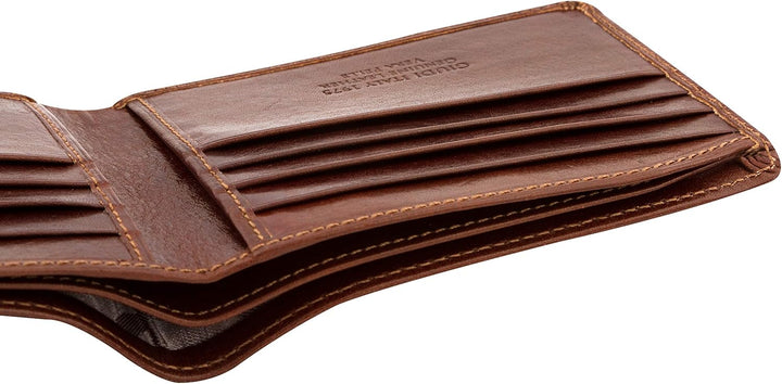 Giudi Herren-Geldbörse, Rindsleder, Mittelgross, Braun, Braun