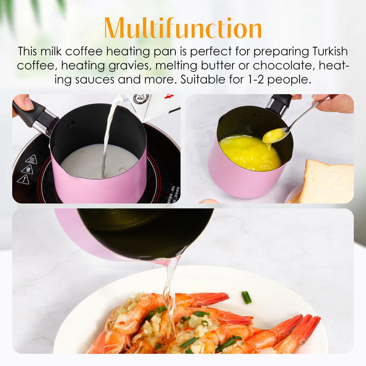 Mini Kochtopf mit Griff 550ml 10cm Kleine Milchpfanne Antihaft Butterwärmer Mini Suppentopf Milch Ko