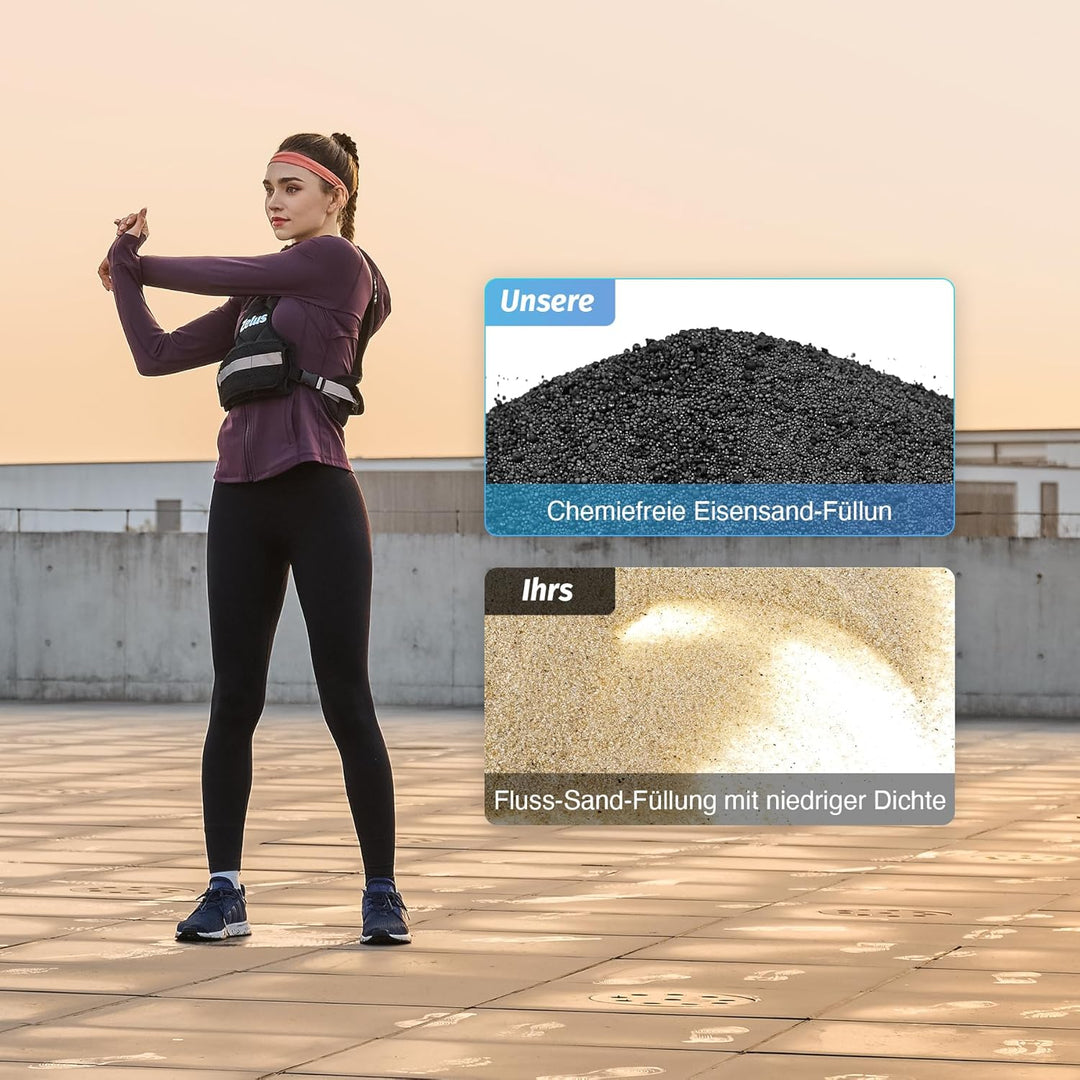 ZELUS Gewichtsweste Verstellbar 0,5-10,5kg / 0,5-20,5kg Trainingweste mit 20 Einstellbaren Gewichten