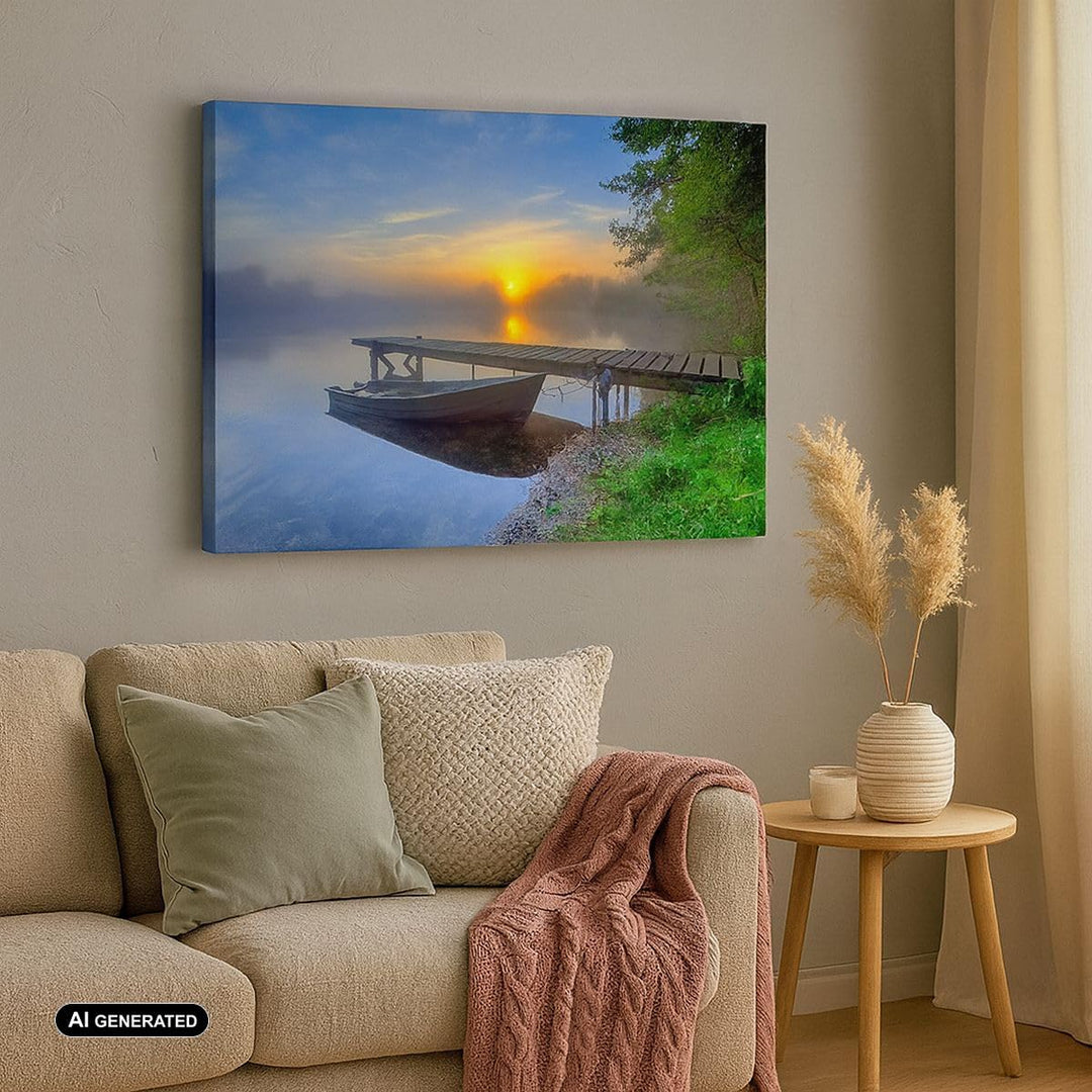 Bilder auf Leinwand Landschaft Meer Sommer Sonne Leinwandbild 70x50cm Wandbilder Dekoration Wohnzimm