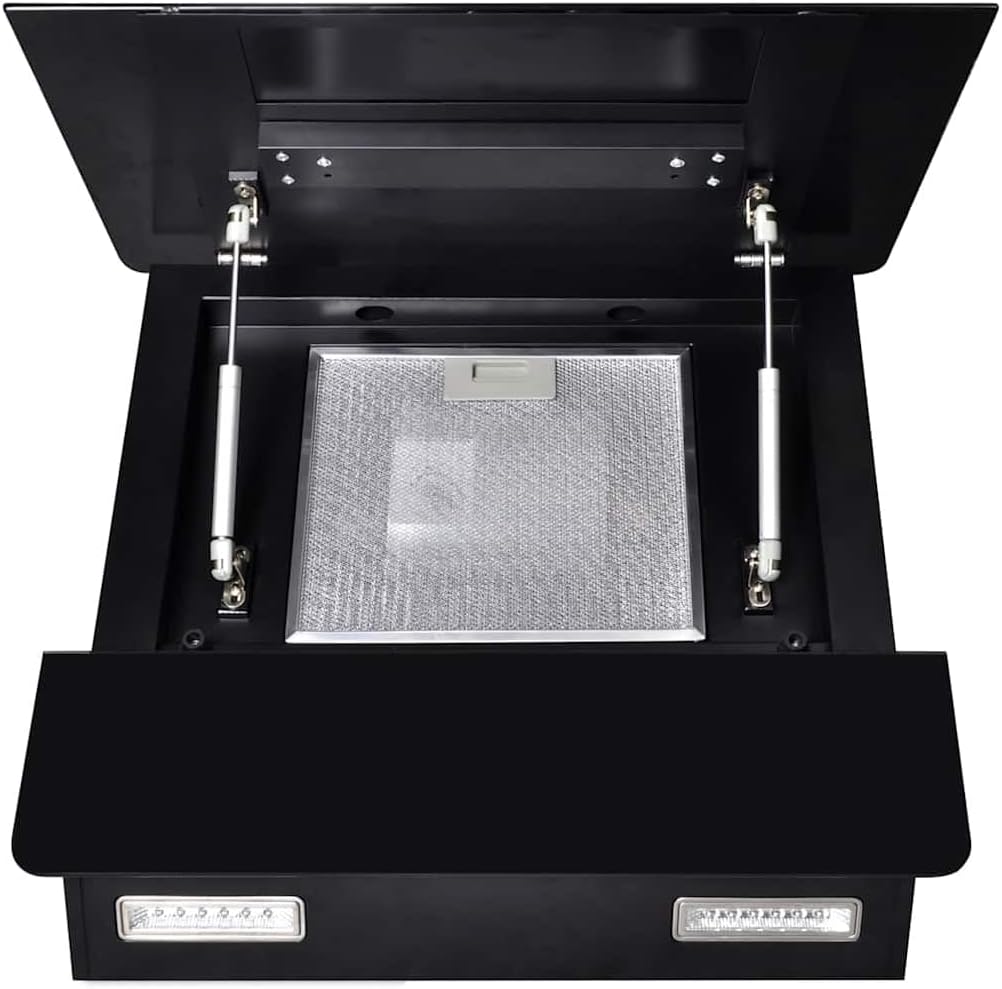 vidaXL Dunstabzugshaube Schwarz Hartglas mit Display 600 mm