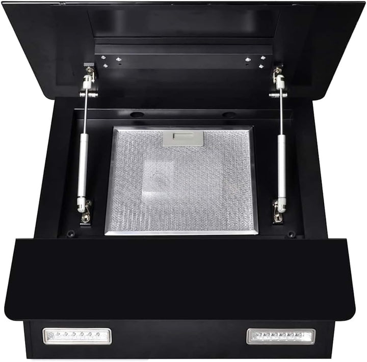 vidaXL Dunstabzugshaube Schwarz Hartglas mit Display 600 mm