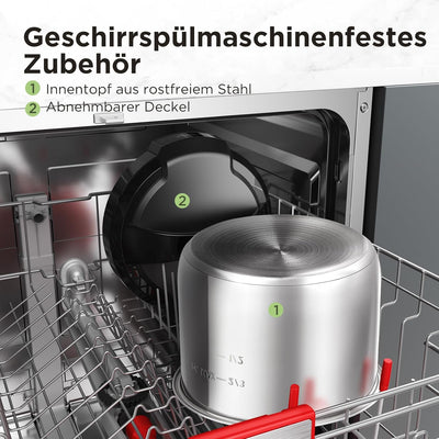 Midea Elektrischer Schnellkochtopf 9-in-1, 12 Voreinstellungen Instant-Multikocher Antihaft-Topf Jog