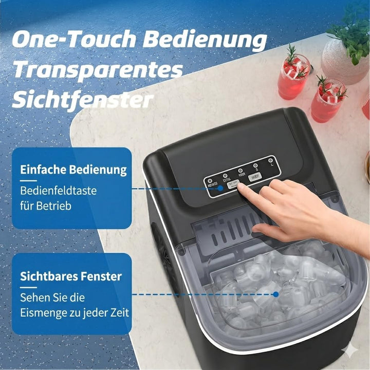 Eismaschine Arbeitsplatte, 11,79 kg in 24 Stunden, 9 Eiswürfel bereit in 6 Minuten mit 2 Grössen Kug