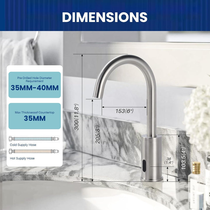 iVIGA Wasserhahn Sensor, Badarmatur Infrarot Sensor für Badezimmer Wasserhahn Bad Automatisch mit St