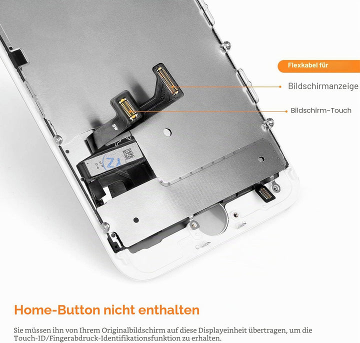 Xlhama Ersatzbildschirm Touchscreen LCD Display Kompatibel für iPhone 8 Weiss mit Reparaturwerkzeug,