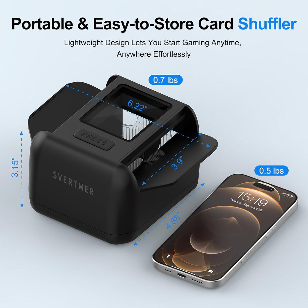 Automatic Card Shuffler|1-2 Deck Electric Card Shuffle Machine|Portable Rechargeable Batteries|for o