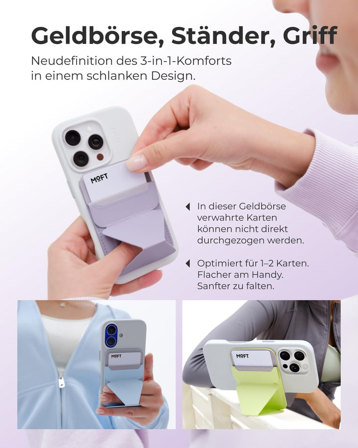 MOFT MagSafe Wallet Ständer für iPhone 15/14/13/12 Serie Kompatibel mit MagSafe, MOVAS Vegan Leder M