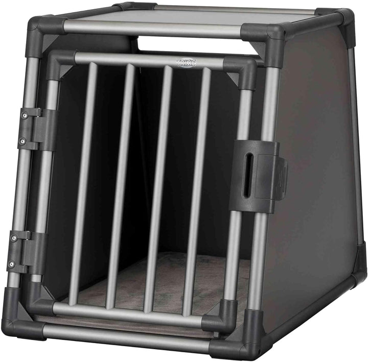 TRIXIE Hunde-Transportbox, Aluminium, M: 55 x 61 x 74 cm, grafit, stabil und geräuscharm, rutschfest