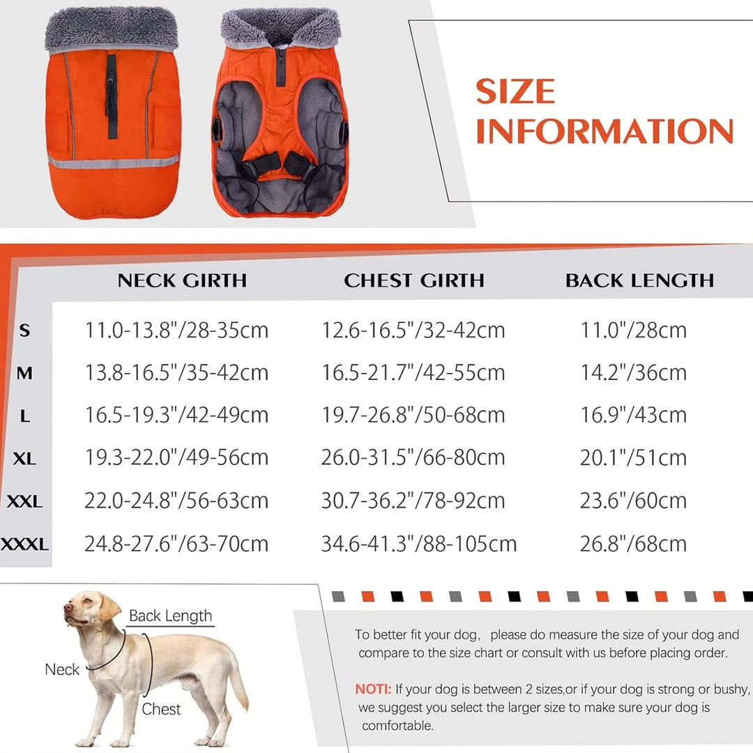 QBLEEV Hundewintermantel, warm, reflektierende Hundejacke, Rollkragen, wasserdicht, für kaltes Wette