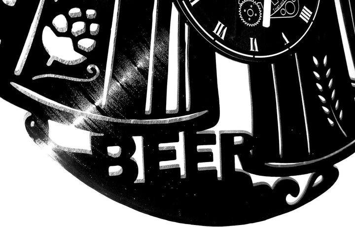 Instant Karma Clocks Vinyl Wanduhr, Handgefertigt, Beer Bier, Barman Cocktail Bar