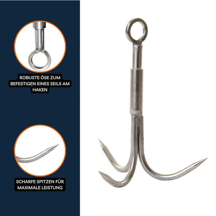 Magnetfischen Set - Einseitig 400kg Bergemagnet - Magnetangel Paket mit Topfmagnet/Seil/Haken/Handsc
