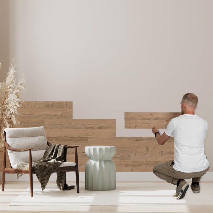 SUN WOOD Stick-it Holz Wandverkleidung selbstklebend Altholz Design STALLGRAU 60-3 Wandpaneele zum K