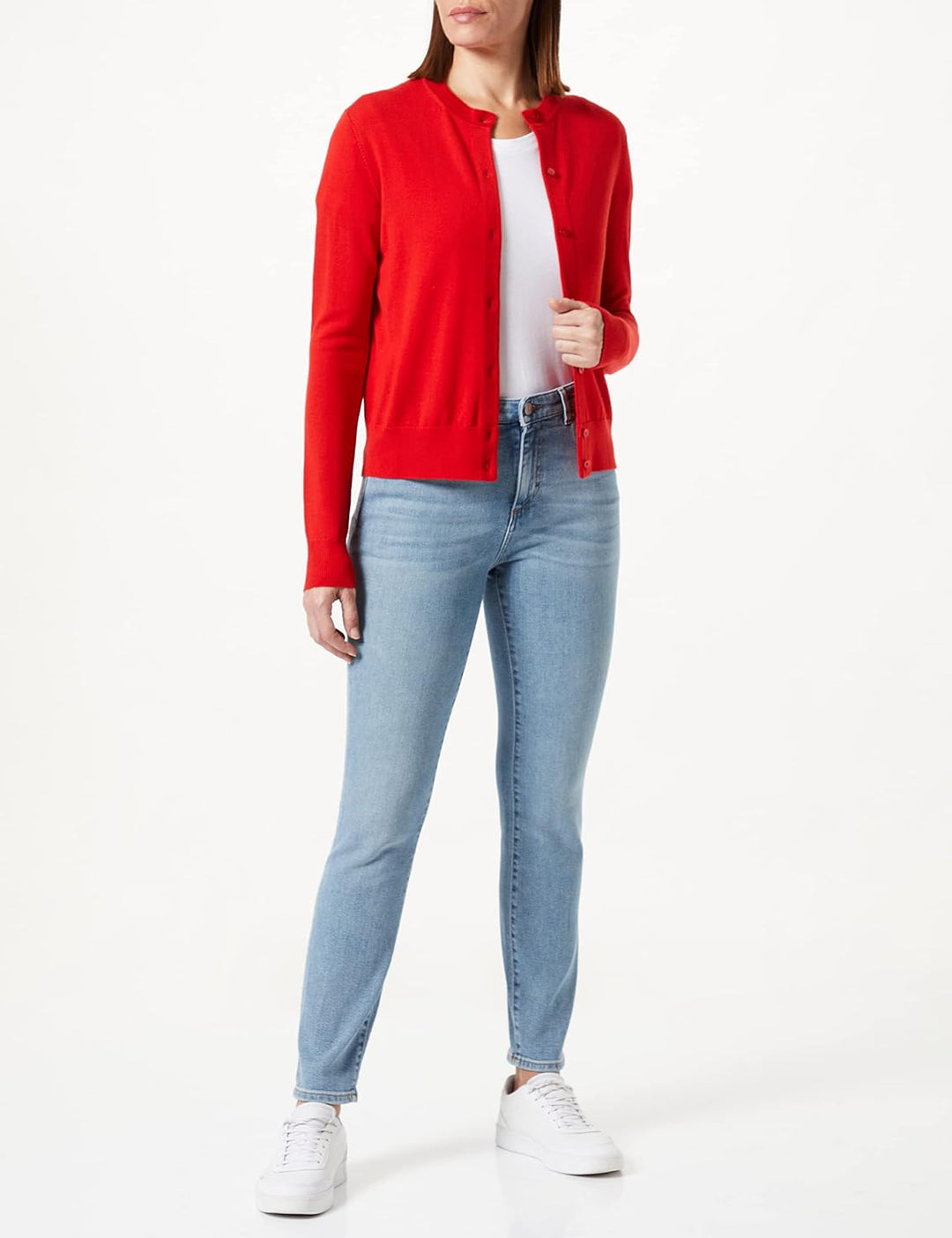 BOSS Damen Fadenasis Cardigan Sweater L Bright Red, L Bright Red
