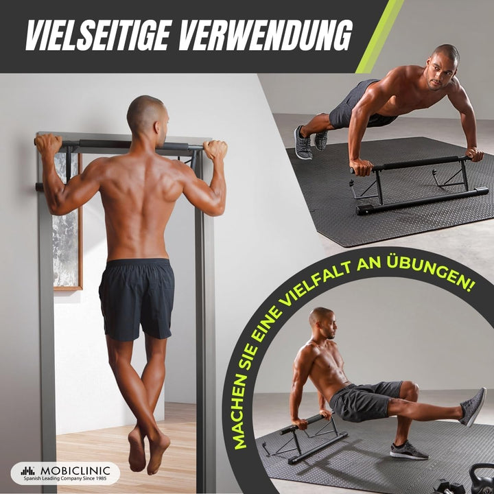 Mobiclinic® fitness, Klimmzugstange türrahmen, Werkzeuglos, K5, Max. 200 kg, Mit elastischen, Rutsch
